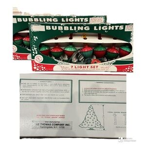 Set of 2 Vintage 60s Christmas Bubbling Lights by ACLA 7 Bubble Lite Set